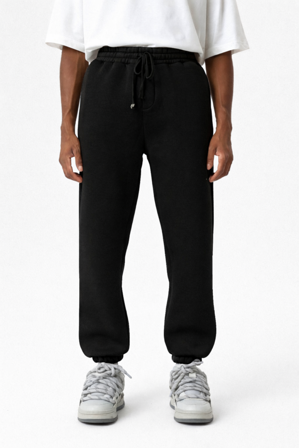Black Basic Baggy Sweatpants