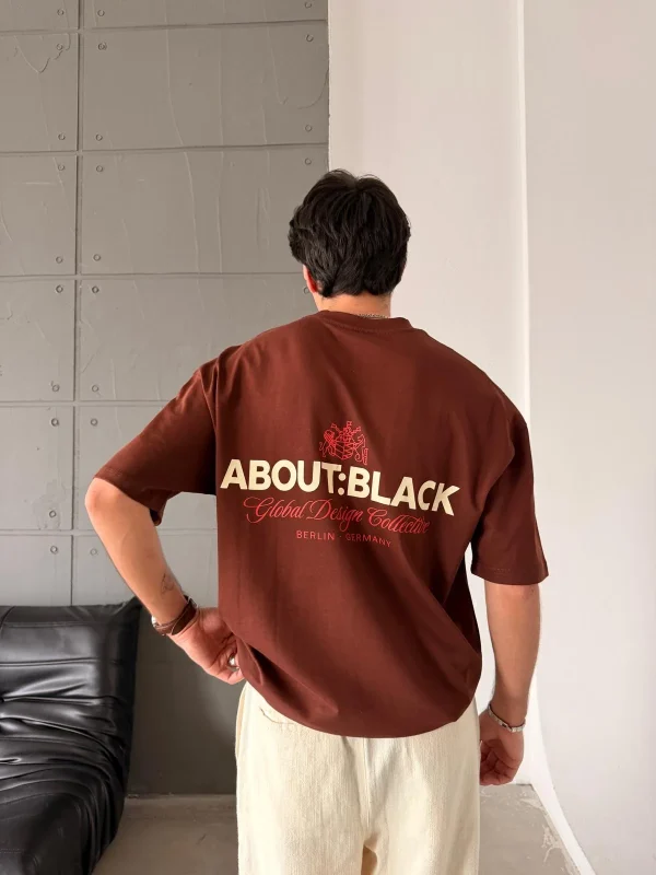 ABOUT:BLACK Oversized Brown T-shirt