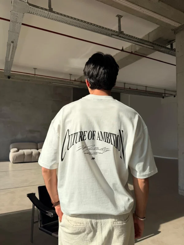 CULTURE OF AMBITION Oversized White T-shirt