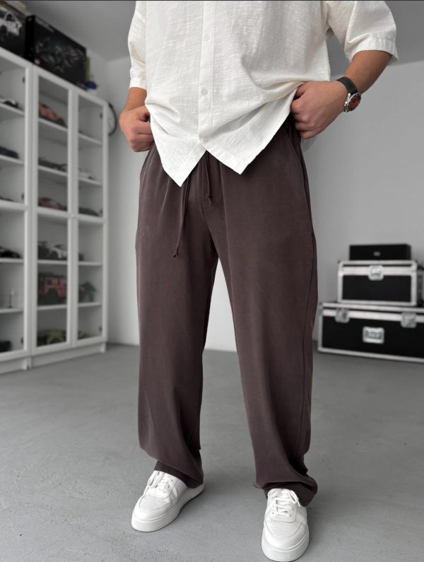 Comfy Brown Baggy Relaxed Sweatpants